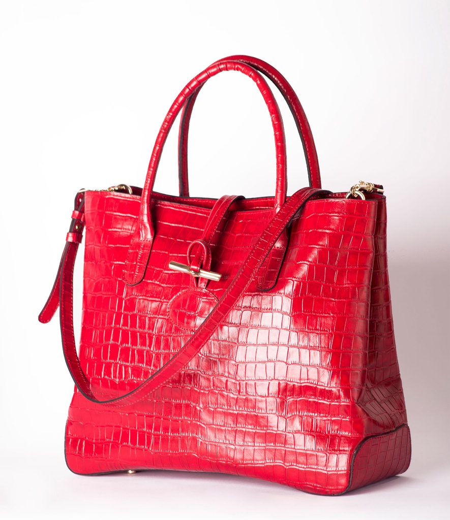 BOLSO BERNARDA PIEL CAIMAN ROJO