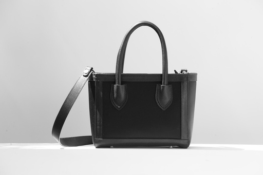 MINI SIENNA PIEL/ TEXTIL NEGRA